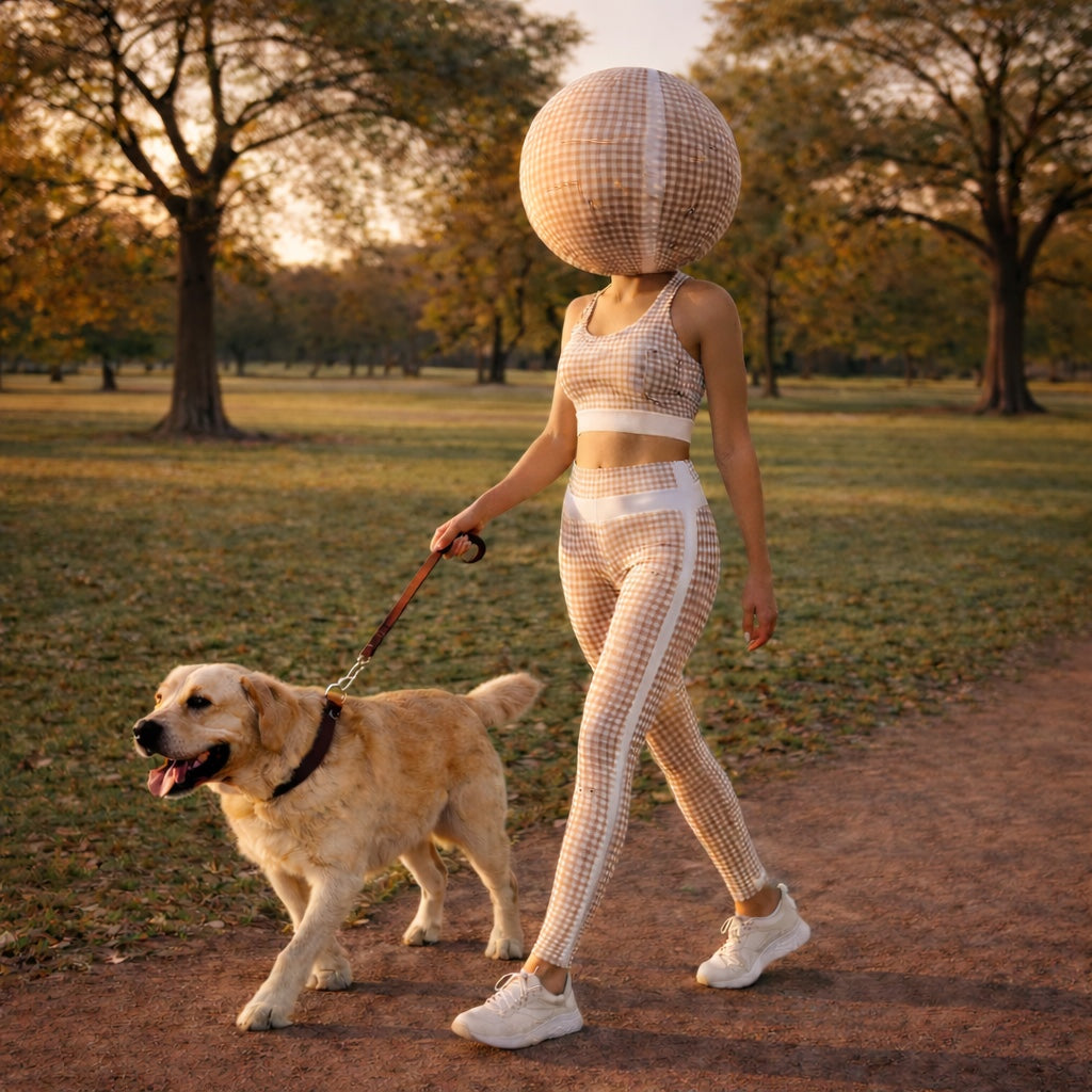 White and beige gingham print