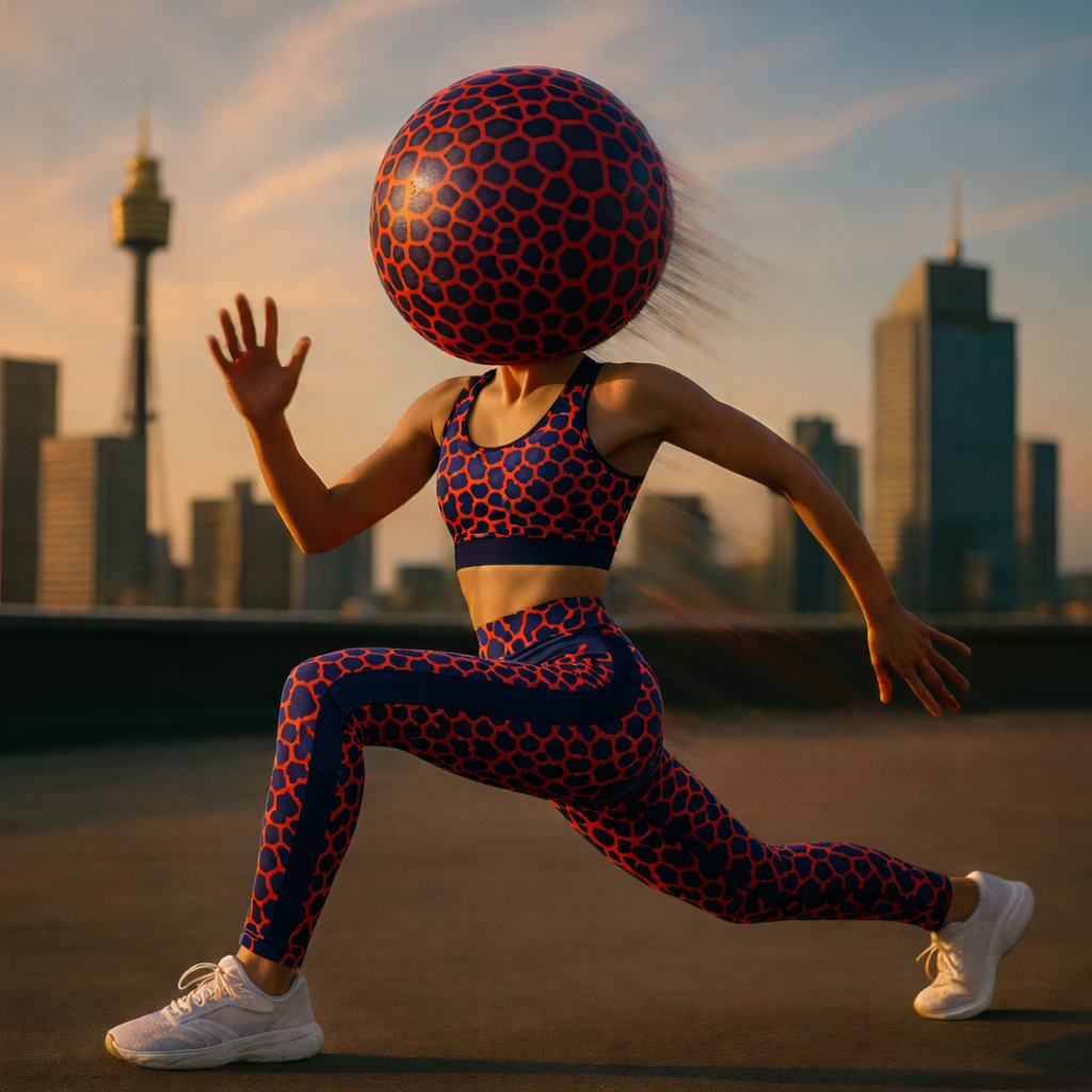 Navy and red giraffe print